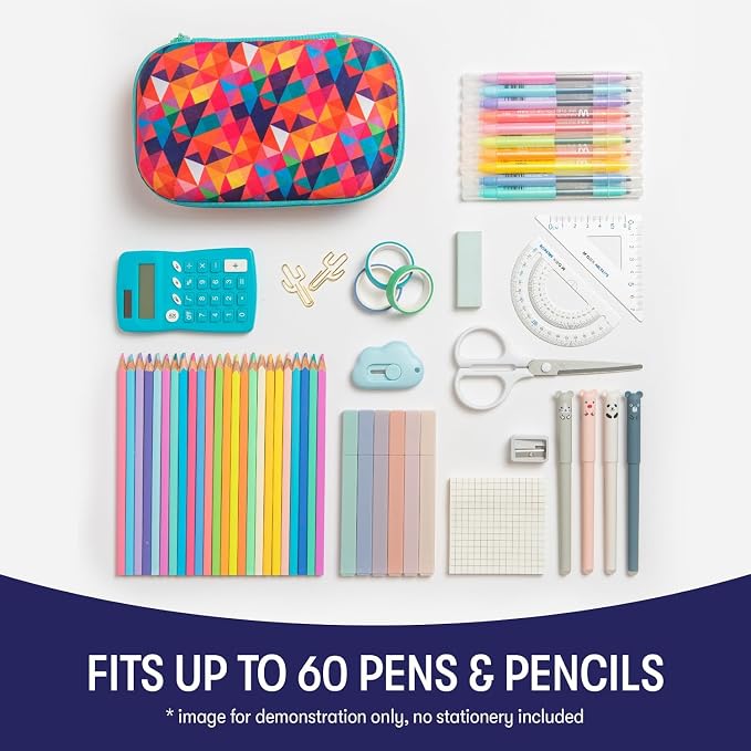 ZIPIT Colorful Pencil Case for Girls, Cute Pencil Box for School, Large Capacity Stationery Organizer Box