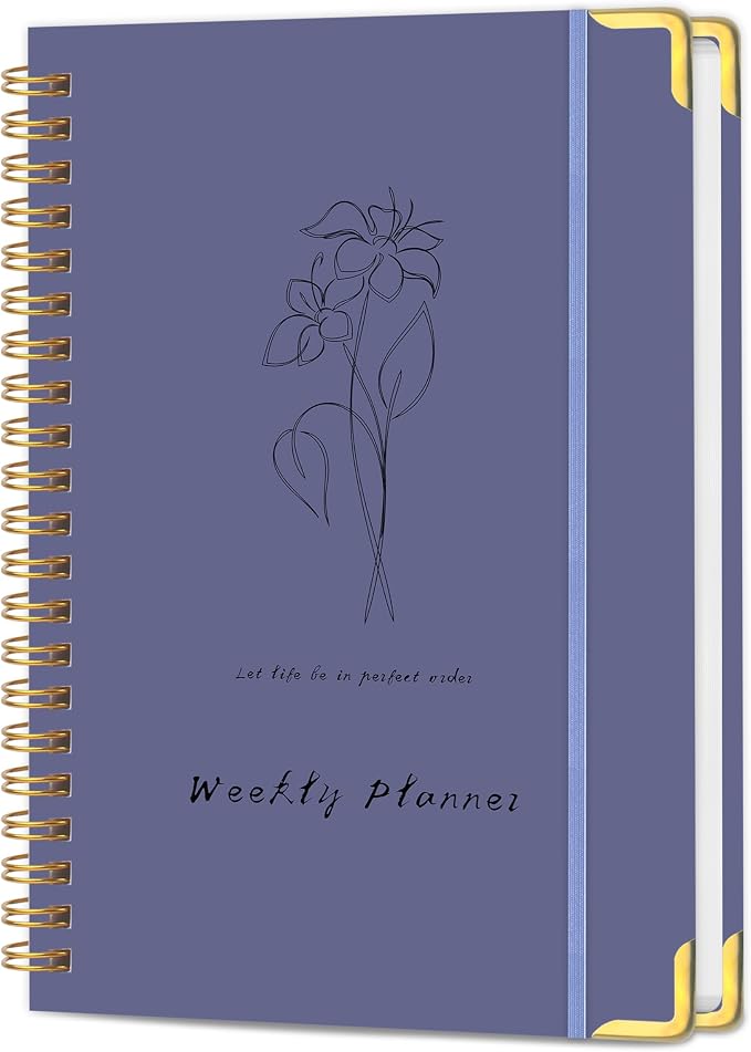 Undated Weekly Planner with To-Do List & Habit Tracker, 6" x 8" | 52-Week, 2-Page Weekly Spreads, No-Bleed Paper, Smooth Writing, Inner Pocket, Metal Corner Protector, Elastic Closure