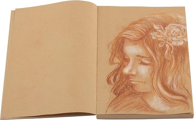 SoHo Urban Artist Brick Sketchbook Journals for Sketching, Drawing, Colored Pencils, Graphite, and More - Kraft 5.5"x8.5" (100 GSM, 80 Sheets) - 2 Pack