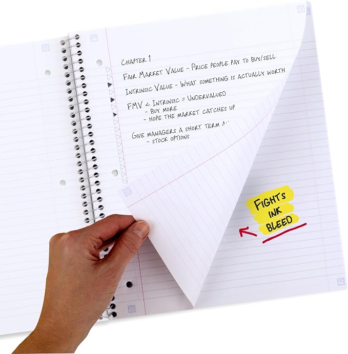 Five Star Spiral Notebook + Study App, 1 Subject, College Ruled Paper, 8-1/2" x 11", 80 Sheets, Fights Ink Bleed, Water Resistant Cover, Soft Petals Blue (820441F-ECM)
