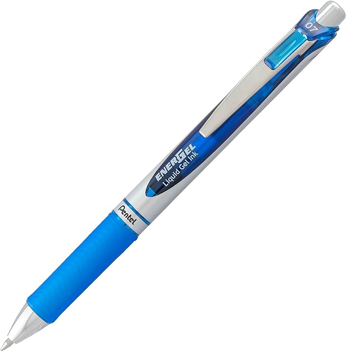 Pentel EnerGel Deluxe RTX Gel Ink Pens,0.7 Millimeter Metal Tip,Blue Ink,(BL77BP3C),3 Count (Pack of 2)