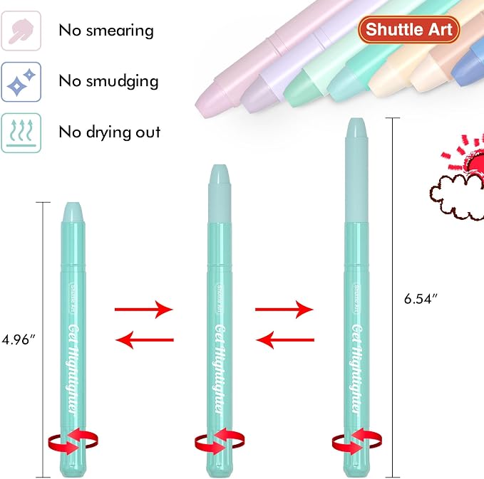 Shuttle Art Bible Highlighters and Pens No Bleed, 12 Dusty Colors Gel Highlighters No Bleed Through, Bible Journaling Supplies, Great for Journaling Highlighting and Studying