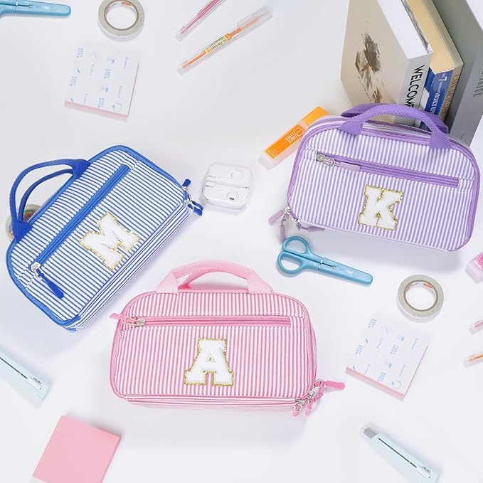 YOOLIFE Pencil Case for Girls, Pink Pencil Pouch Pen Case, Large Capacity Aesthetic School Supplies for Teen Girls, Pink F