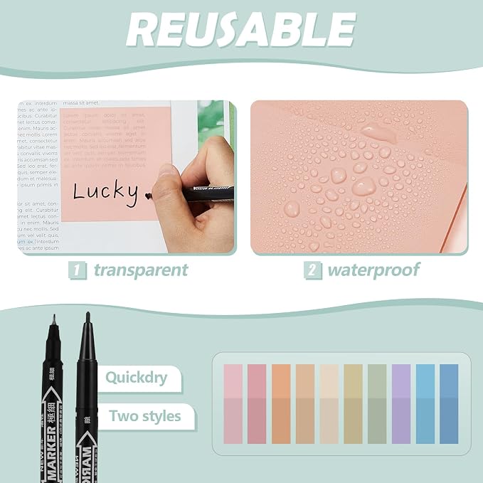 Jutom 38 Pcs Book Annotation Kit for Bible Journaling Study, Aesthetic Highlighters Pens, Index Tabs, Sticky Notes, Markers for Annotating Books Bible Page Tabs Supplies(Classic Color,Square)