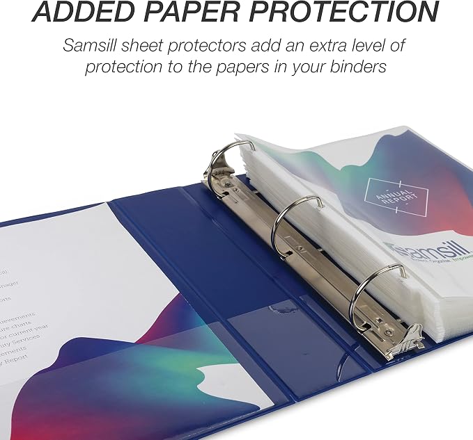 Samsill Durable 2 inch 3 Ring Binder, D Ring Binder, 100% Recycled Chipboard, Fashion Assortment, 12 Pack