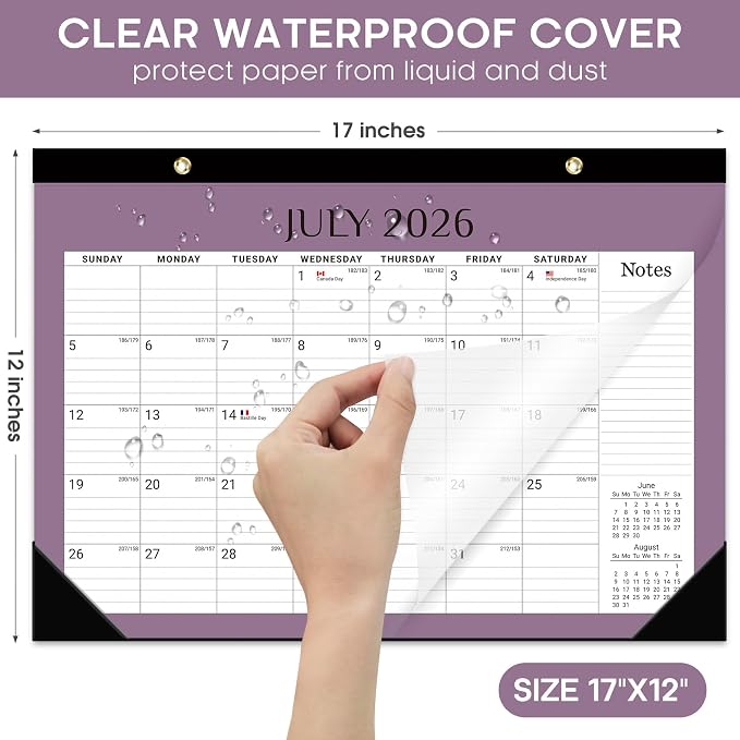 3 Pack of Desk Calendar 2026-2027, 18-Month Calendar Runs from July 2026 to December 2027, Large 17" x 12" Monthly Desktop & Wall Calendar for Home & Office - Boho