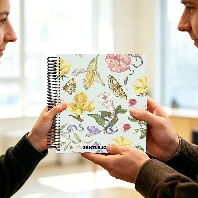 Hardcover Sketchbook,7.2"x8.3"Spiral Bound Drawing Pad,Floral Moth | 150gsm(92lb)Acid-Free Thick Paper,Blank Art Journal for Adults,Artists&Beginners,Ideal for Sketching,Doodling and Mixed Media