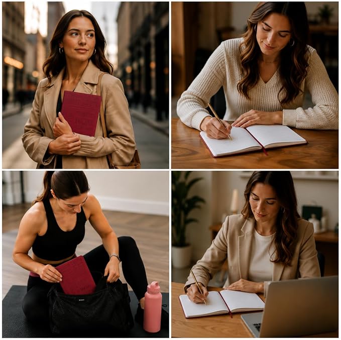 WORLD TRAVELER Large Lined Journal Notebook 256 Ruled White & Ivory Pages | Lay-Flat Binding, Gilded Page Edges Resist Wear, Reinforced Square Corners, Bleed-Resistant Smooth Paper