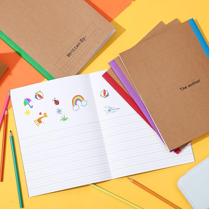 Henoyso 20 Pack Primary Composition Notebook, 9-3/4" x 7-1/2", Kids Primary Journal, K-2 Writing Notebook for Kids Student Draw Write Story Journal Half Blank Books(Fresh Color)
