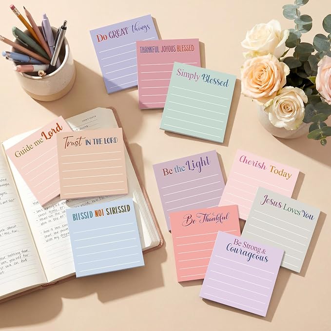 Yinder 24 Pcs Sticky Notes Gifts Bulk,Bible,Aesthetics