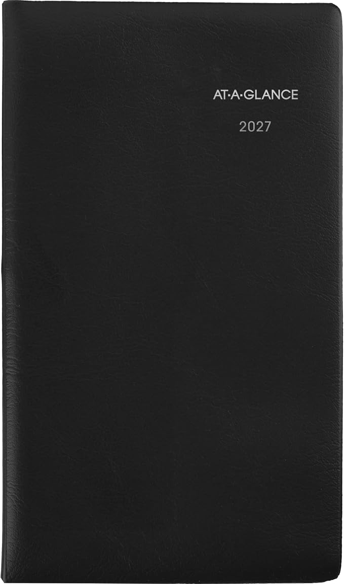 AT-A-GLANCE 2027 Planner, Weekly, 3.5" x 6", Pocket Size, Open Scheduling, DayMinder, Black (SK480027)