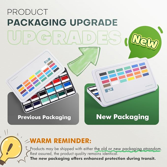 Fuumuui 24 Opaque Semi-Solid Watercolor Paint Set, Vivid Bright Professional Art Supplies with Strong Pigments & Coverage, for Artists Beginner Painters Amateur Hobbyists Painting