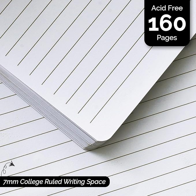 Nextnoid A5 LIned Notebook - 160 Pages, 120 GSM Paper, Skin | Hardcover A5 College Ruled Notebook for Work and Study, Journaling and Note-Taking, A5 Size (5.8" x 8.3") Journal