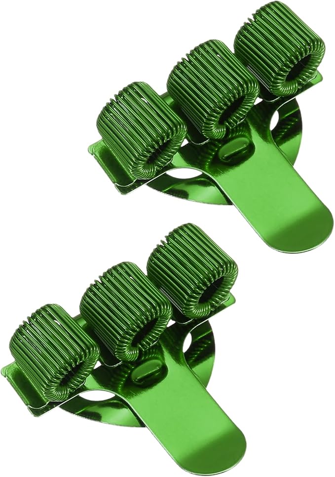 PATIKIL 2Pcs Pen Clip, 3 Holes Pen Holder Clip Metal Portable Spring Loop Organizer Universal for Notebook Journal Highlighter Office Business Pocket Clipboard Whiteboard, Green