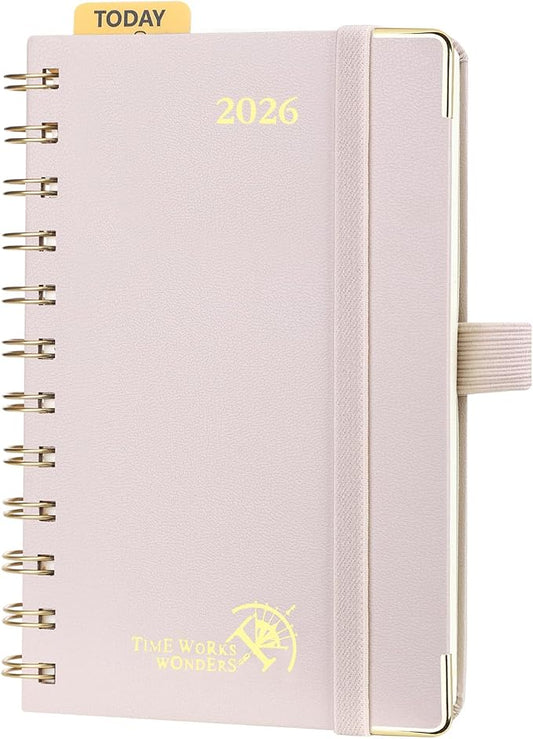 POPRUN Pocket Calendar 2027,4" x 6.25" Small Weekly Planner, Jan 2027 - Dec 2027 Appointment Book with Flexible Hardcover, Inner-pocket, Pen loop - Light Pink