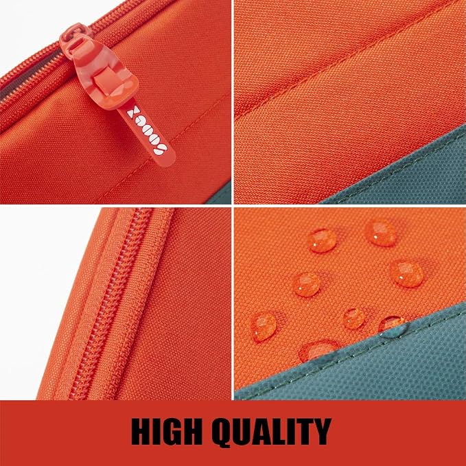 Sooez Wide-Opening Pencil Pen Case, Lightweight & Spacious Pencil Pouch Zipper Stationery Bag, Aesthetic Supply with Triangular Design for Adults, Orange