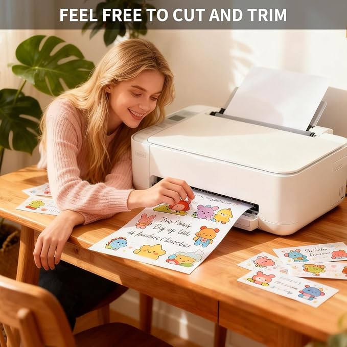 1000 Sheets 8.5" x11" Full Sheet Shipping Labels, Printable Sticker Paper, Matte, Letter Size Label Stickers for Laser/Inkjet Printers (1000 Labels)