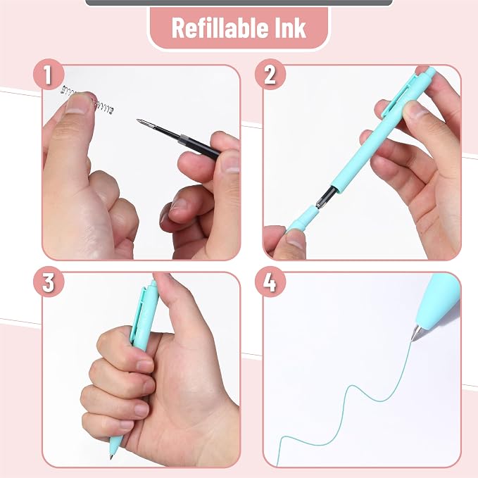 Mr. Pen- Retractable Gel Pens, 12 Pack, Assorted Color Ink | Fine Point 0.5mm, Fast Dry, Smooth Writing, Cute Pens for Drawing, Writing Planner and School Supplies