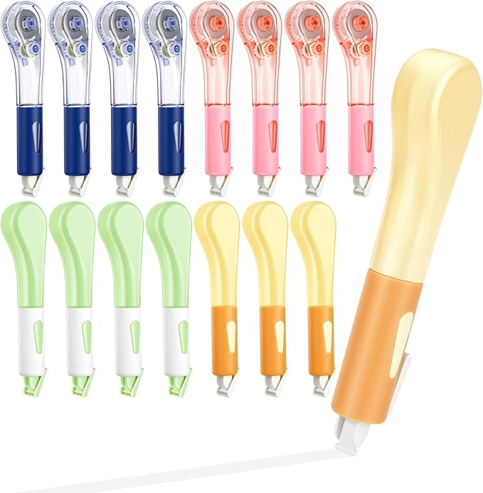 19.69ft Correction Tape Pens, Dry Instantly | Smooth Application, Stretch Resistant, Easy-to-Use Pen Style Correction Tape Applicator for School & Office Supplies