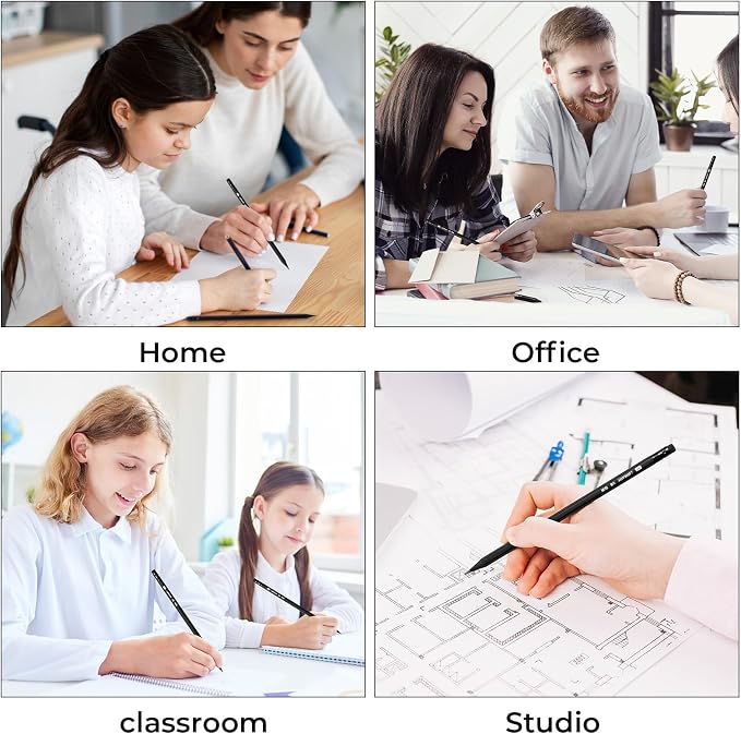 M&G Wood-Cased 2B Pencils, 24 Pack Pre-Sharpened Pencils with Top Erasers, Bulk Black Pencils for School Teacher Supplies, Writing, Drawing and Sketching