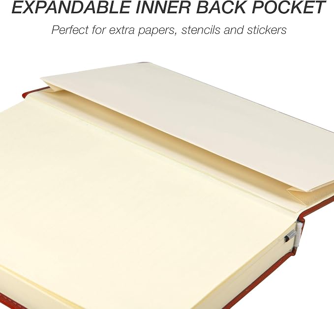 Samsill Classic Size Writing Notebook Journal, Hardbound Cover, 5.25 Inch x 8.25 Inch, 120 Ruled Sheets (240 Pages), Red