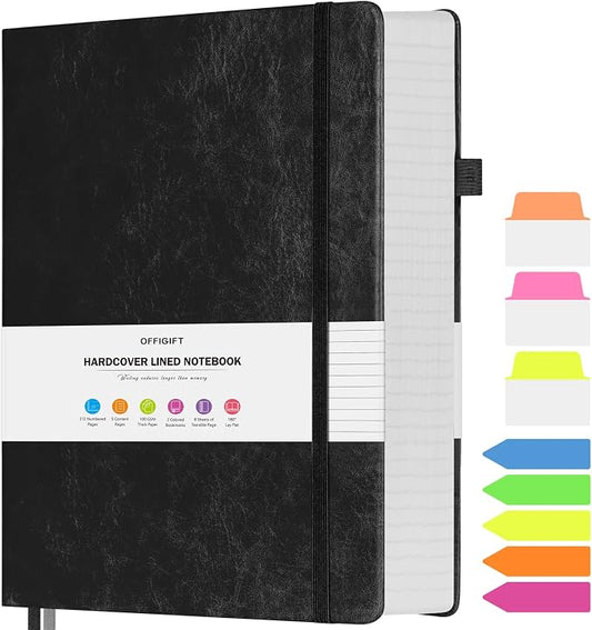 College Ruled Notebook 8.5" x 11", 312 Numbered Pages Lined Leather Journal | Extra-Thick with 2X Writing Space, 100gsm No Bleed Paper, Hardcover, Lay-Flat, for Work, School, Meeting Notes & Journaling