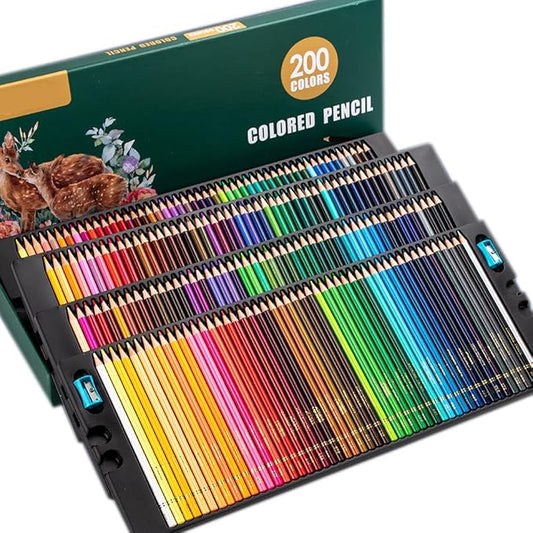 Artist Colored Pencils Set for Adult Coloring Books, Soft Core, Professional Numbered Art Drawing Pencils for Sketching Shading Blending Crafting (200 Colors)