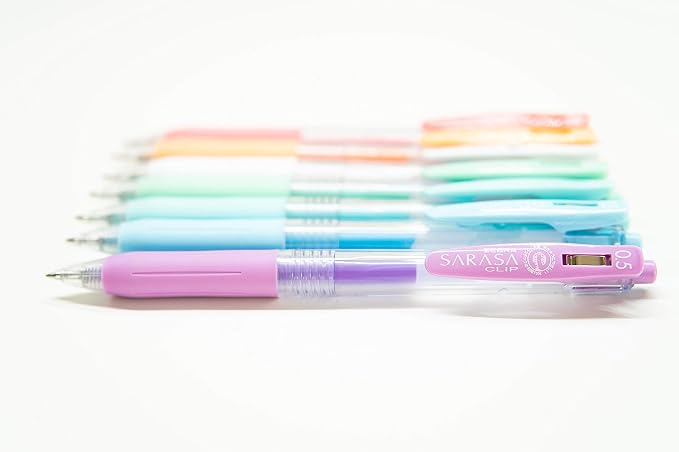 Zebra Pen SARASA Clip Retractable Gel Pen, Assorted Milk Color Ink, 8-Pack