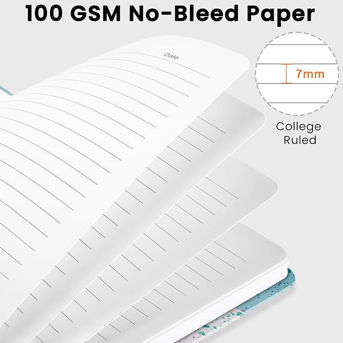 CICPAP Lined Spiral Journal Notebook, A5 College Ruled Notebook for Journaling, Note-Taking, and Daily Planning, Durable Hardcover with an Elegant Design, Paint