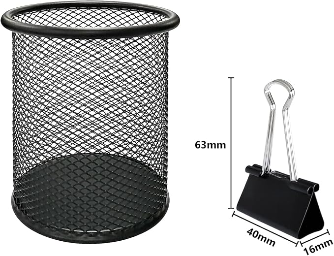 DSTELIN Large Binder Clips 1.6-Inch (24 Pack), Big Paper Clamps Clips for Office Supplies, 1.6-Inch/41mm Width, 0.7-Inch/18mm Capacity, Black