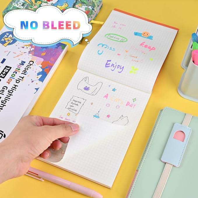 20 Pcs Highlighters and Gel Pens Set, 6 Color Highlighters and 2 Pcs 3 in 1 Multicolor Gel Pens, Chisel Tip Highlighters Assorted Colors, Quick Dry, Perfect for Class, School, Office
