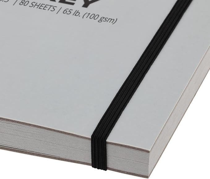 SoHo Urban Artist Brick Sketchbook Journals for Sketching, Drawing, Colored Pencils, Graphite, and More - Grey 5.5"x8.5" (100 GSM, 80 Sheets) - 2 Pack