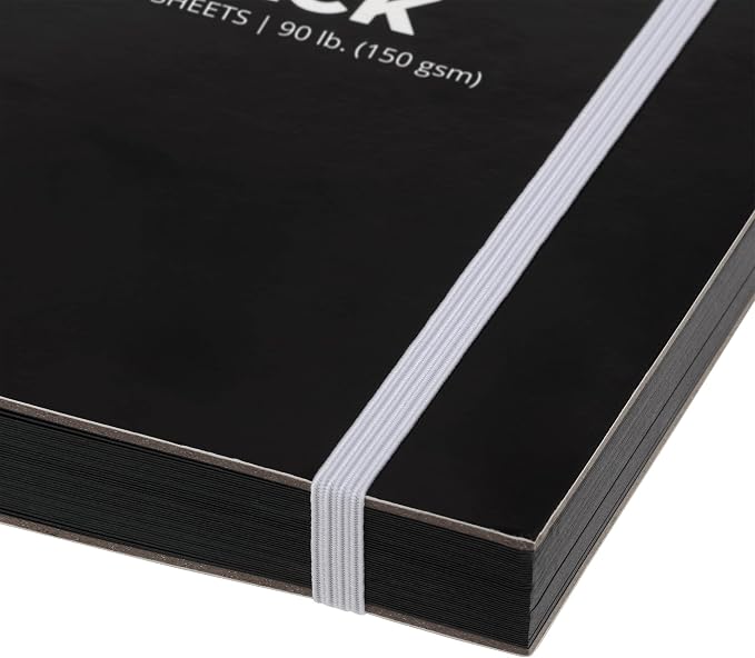 SoHo Urban Artist Brick Sketchbook Journals for Sketching, Drawing, Colored Pencils, Graphite, and More - Black 5.5"x5.5" (150 GSM, 80 Sheets) - 2 Pack