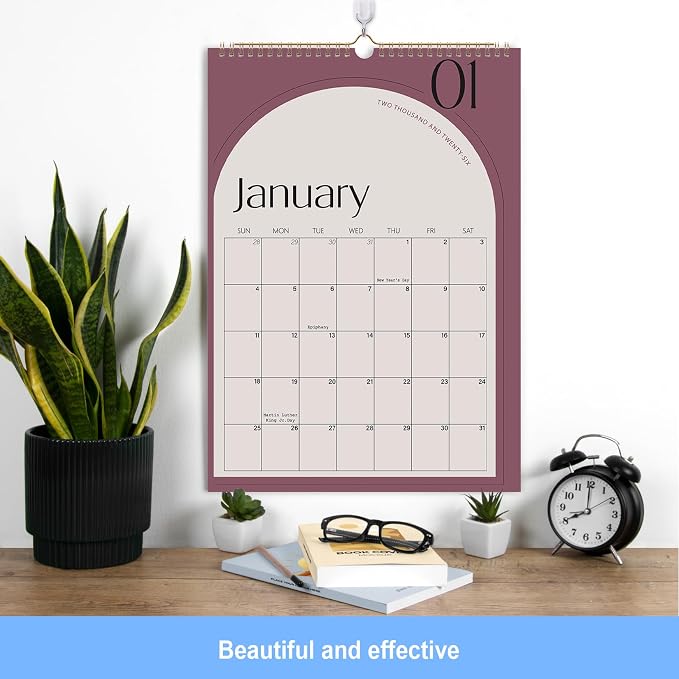 Comix 2026 Wall Calendar 12x17 Inch - 12 Month Jan to Dec 2026, Thick 120GSM Paper, Large Blocks Monthly Calendar for Notes, Home Office & School Scheduling