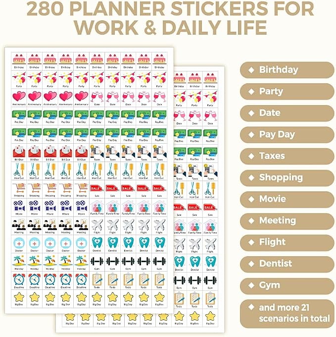 SKYDUE Small Desk Calendar 2026-2027, Jul. 2026 – Dec. 2027, 8.3" x 6.3", Black Minimalist Style, Double-Wire Binding, To-Do & Notes Sections, with 280 Planner Stickers