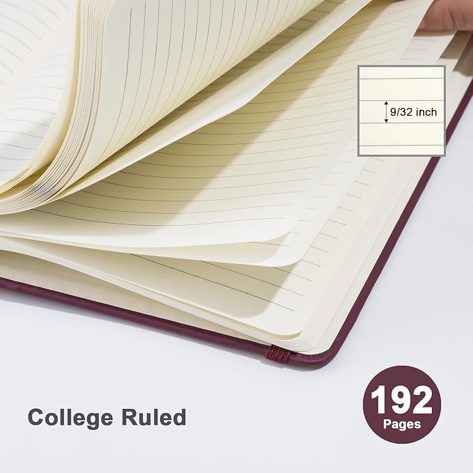 ViVin Lined Journal Notebooks,3 Pack,192 Pages,Medium 5.5 x 8.3 inch,College Ruled,A5 Hardcover Notebooks,Journaling Notebooks for Professional Office Work,Writing, School