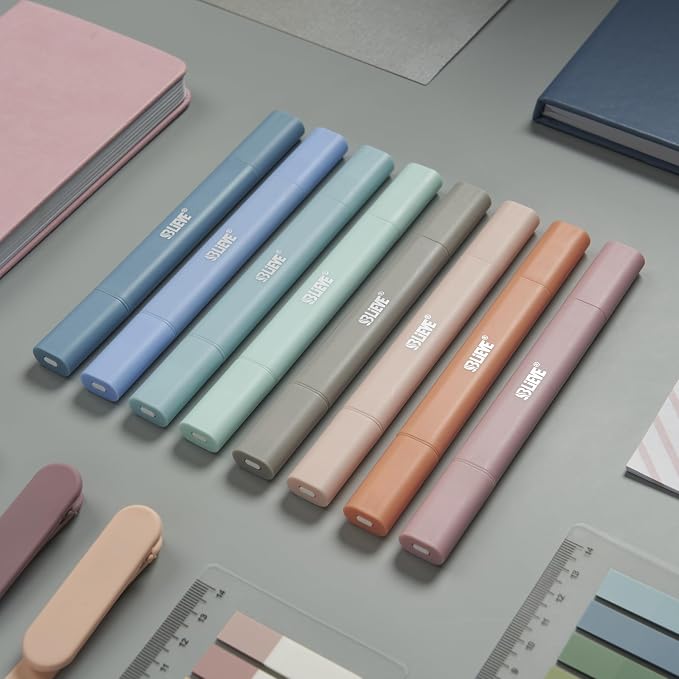 BLIEVE Bible Highlighters No Bleed Through, Pastel Colors, Dual Tip, 8 Pack | Aesthetic Cute Highlighters, Chisel Tip & Fine Point For Bible & Journaling, Back To School Supplies
