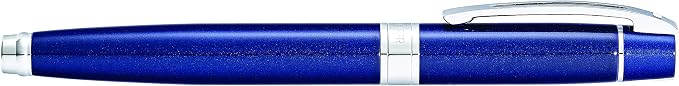 Sheaffer 300 Glossy Blue Lacquer Fountain Pen with Chrome-Plated Trim and Fine Nib