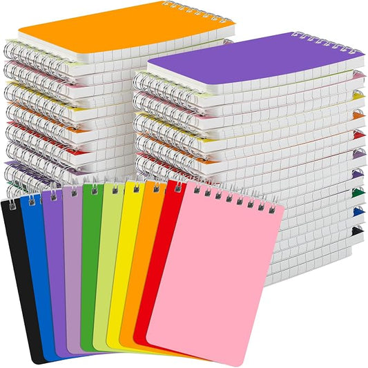 30 Pack Small Spiral Notebooks, 3 x 5 Inch Memo Pads | Mini Top Spiral Memo Pads, Lined Memo Pads, Pocket Notebook for Home, School, Office, 60 Sheets, 120 Pages