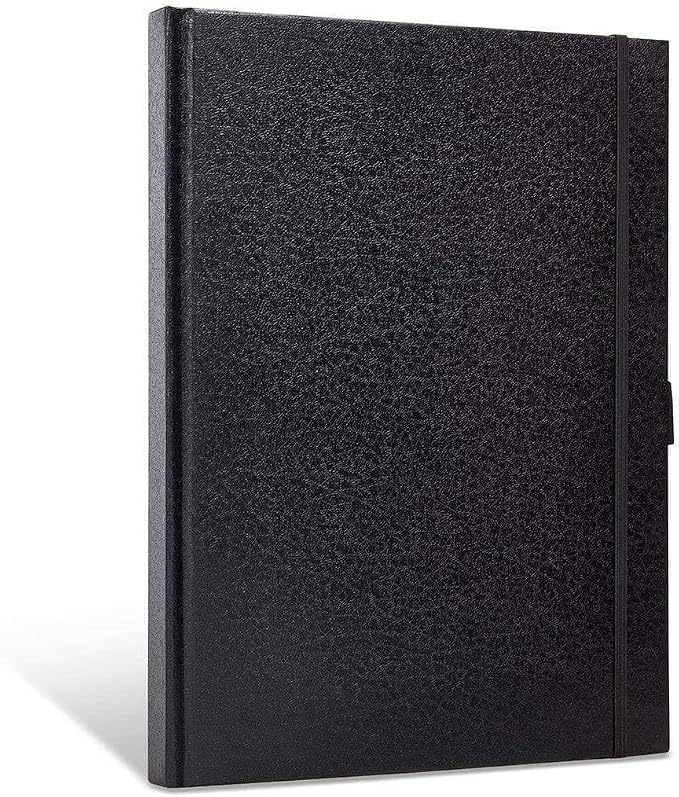 KINGART Hardcover Sketchbook Journal – 8.5 x 11 Inch, 1-Pack – 80 Sheets (160 Pages), 70 lb (110 GSM) Acid-Free Heavyweight Black Bound Notebook