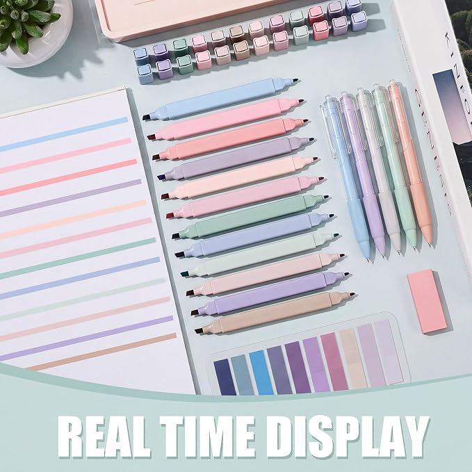 Jutom 38 Pcs Book Annotation Kit for Bible Journaling Study, Aesthetic Highlighters Pens, Index Tabs, Sticky Notes, Markers for Annotating Books Bible Page Tabs Supplies(Purple Series,Square)