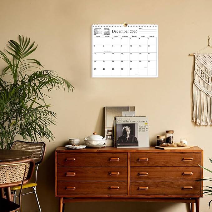 2026-2027 Calendar - Calendar 2026-2027 from July 2026 to December 2027, 8.5" x 11", Black