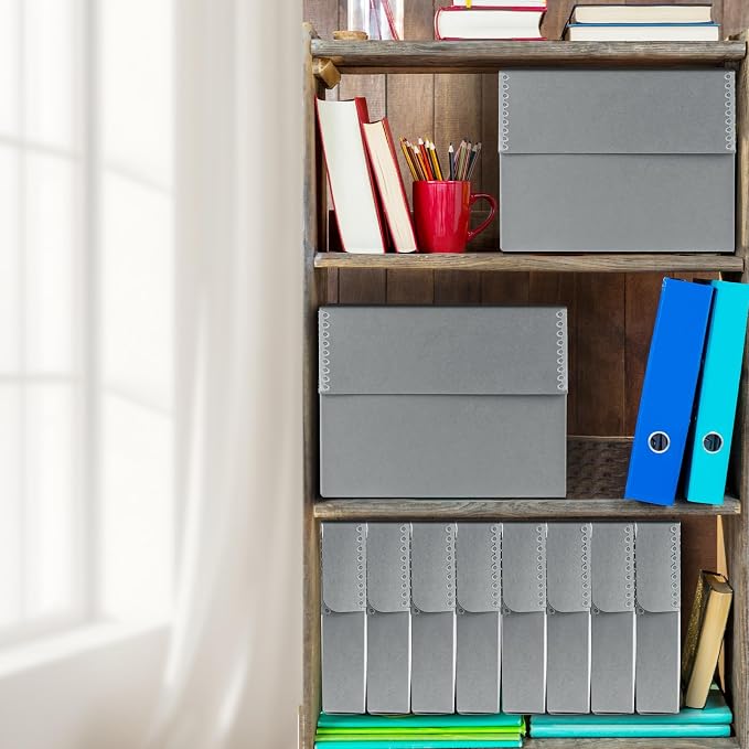 Lineco Archival Document Storage Box, Gray, 15.5" x 10.5" x 2.5" | Legal-Sized, Metal Edge, Acid-Free Boxboard Case, Organize Files, Prints, Photos, Pack of 2