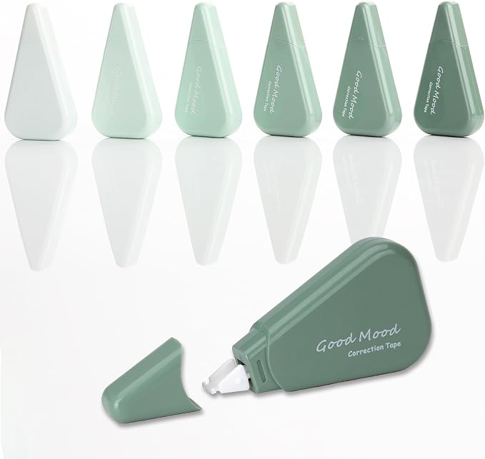 White Correction Tape, 6 Pack, 16.4 Feet Correction Tape, School & Office Supplies, writing supplies and correction supplies (Green)