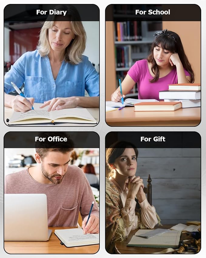 Hardcover Executive Notebooks, A5 PU Leather Lined Journal Notebook, 200 Pages Thick Paper Subject Notebooks for School,Work,Home Writing Business Notebook,Colorful Butterflies and Flowers