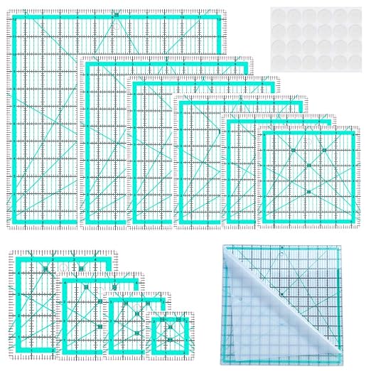 10 Quilting Rulers(2.5",3.5",4.5",5",6.5",7",8",9",10",12.5") | Square Rulers,Quilting Squares,Square Quilting Rulers,Quilting Square Ruler