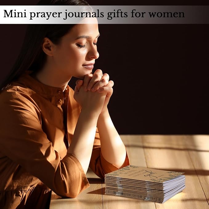 Ctosree 200 Pcs Bible Verse Prayer Journal Notebook for Women Christian Notepads Gifts Mini Inspirational Religious Note Pads for Sunday School Back to School Church Pastors Wife Teacher (Brown)