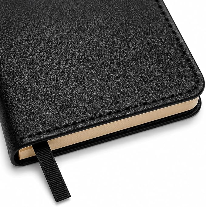 WORLD TRAVELER Lined Journal Notebook Faux Leather with Ribbon Bookmark | Ruled Ivory Pages with Soft Faux Leather Cover and Ribbon Bookmark
