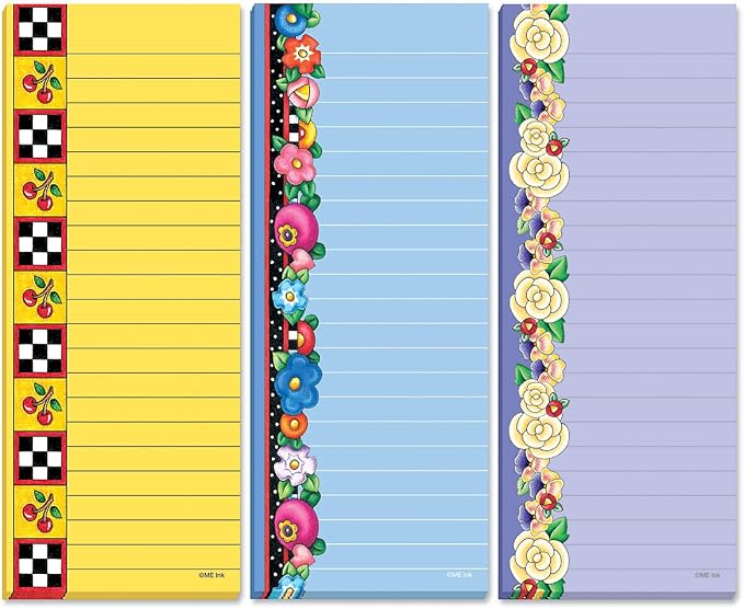 Current Mary Engelbreit Seasonal Magnetic Notepad Set – Set of 12 Mini Memo Pads, 12 Designs, 30-Sheet Pads, 2½ x 6½ Inches, Shopping List, To-Do Notes, Printed in The USA