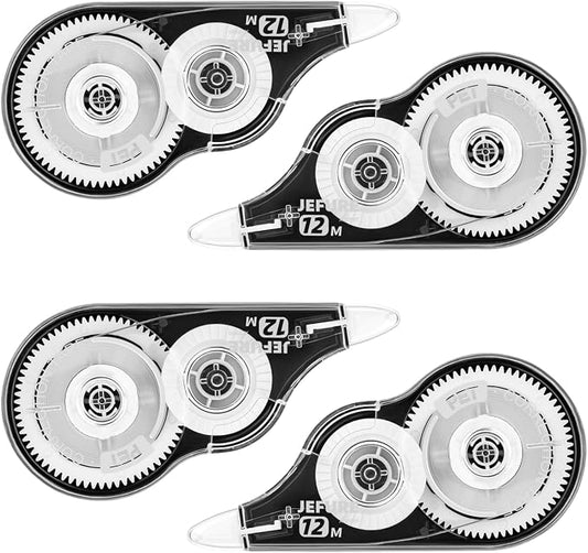 4 Pcs Correction Tape, 39.37 Ft White Wrong Out Tear-Resistant Bulk, Instant Corrections Easy to Use Applicator for School, Office, Note Taking, Journal (Tape Width 0.2 in，Clear)